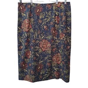 Vtg Studio Works Midi Skirt Womens 24W Blue Bohemian Boho Coquette Country